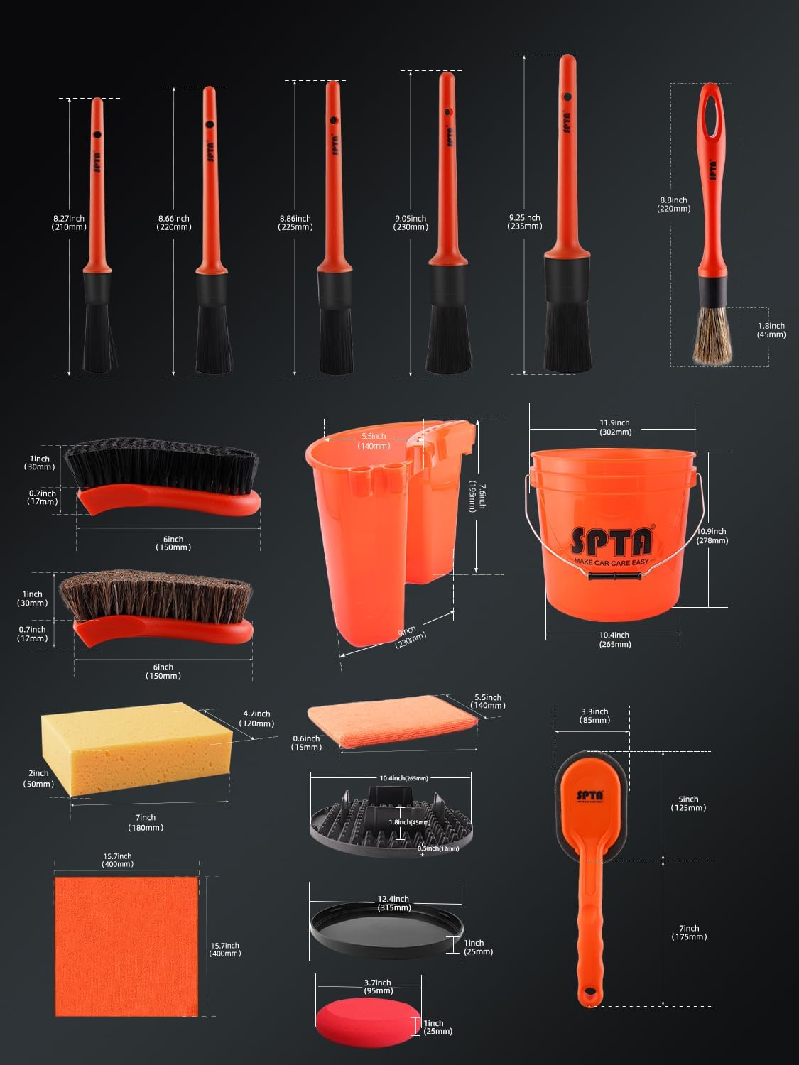 SPTA Juego de 31 Piezas para L - Interior Detailing Kit reseña y precio